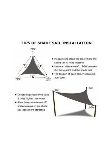 Novahub Üçgen Bahçe Güneşlik Yelken Su Geçirmez Anti-uv Gölgelik, Boyutu: 2.4m X 2.4m X 2.4m, Renk: Lake Blue, Kırmızı Kırmızı