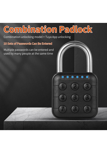 Vkemall Zinc Alloy Ip67 Su Geçirmez Akıllı Kilit - Parmak İzi + Tuya Bt Açma, 6 Haneli Şifre, 10 Kişilik Erişim, Siyah Sy13+ Pil Dahil