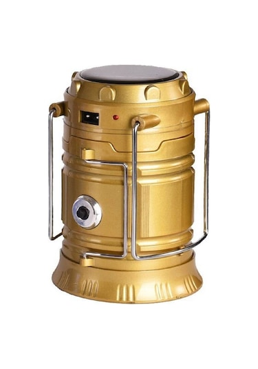 Teltree Güneş Enerjili Çıkarılabilir Led Kamp Feneri - Dış Mekan, Çadır Işığı, El Tutan Çok Fonksiyonlu Altın Model Altın