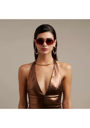 Okkia Andrea Altıgen Pembe Havana Unisex Güneş Gözlüğü