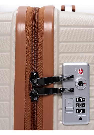 4 Lü Valiz Seti Elatae Exclusive Pro Polipropilen Kırılmaz Büyük - Orta - Kabin Boy Ve Makyaj Bej - Camel 5239