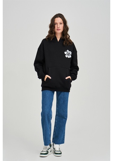 Hırsch Unisex Siesta Beach Sweatshirt Siyah