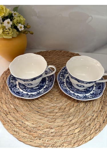 Kr Blue Odyssey Çay Fincanı Beyaz