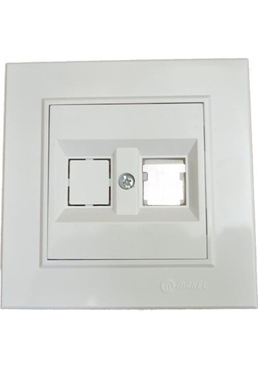 Makel Karea İkili Boş Data Prizi + Çerçeve Beyaz