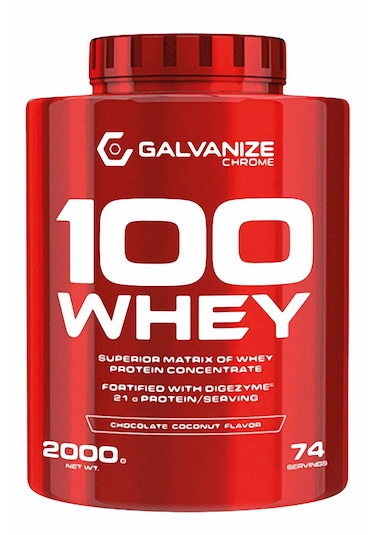 Galvanize Nutrition 100 Whey Protein 74 Servis 2000 Gr Çikolata Kokonat Çikolata - Hindistan Cevizi