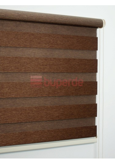 Buperde Kahverengi Bambu Zebra Stor Perde