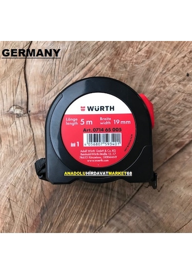 Würth 5 Metre Çelik Şerit Metre Ölçü Metresi 5x19 MM Germany