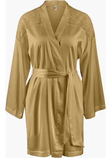 Aubade Midnight Whisper Kimono Zarif Seide Ve Dantel Detaylı Bronz