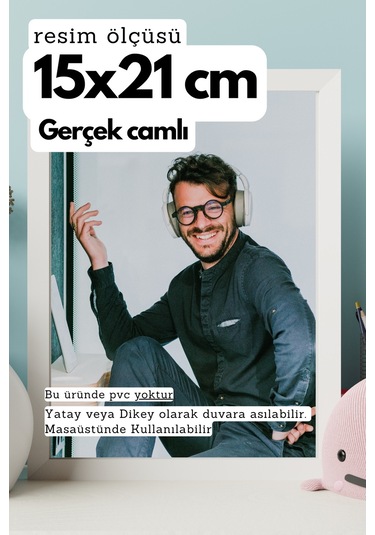 20mm Çerçeve Camlı 15x21 Cm Fotoğraf Resim Çerçevesi Ayaklı Veya Duvara Asma Yatay-dikey 75594364