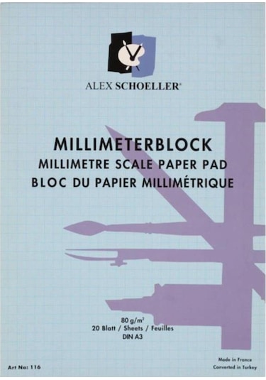 Alex Scholler A3 Milimetrik Blok Defter 80 Gram 20 Yaprak
