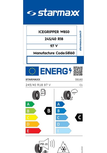 Starmaxx 245/40R18 97V Reınf.Ice Grıpper W850 Kış Lastiği 2022