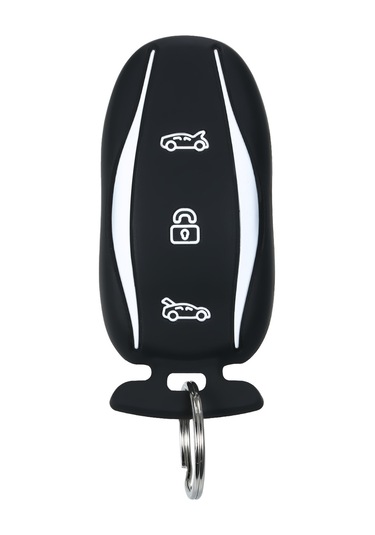 Suofeng Tesla Model 3/s Anahtar Kılıfı Silikon Materyal Siyah, Tam Uyumlu, Butonları Koruyucu, Metal Kanca İle Taşınabilir