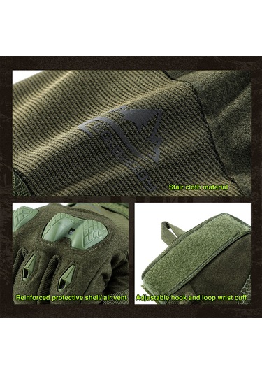 Geeksen Erkek Tam Parmak Askeri Eldiveni - Dağcılık Spor Bisiklet Sürüşü İçin Kaymazsız Dokunmatik Ekran Uyumlu - Çöl Sarısı Xl Sarı