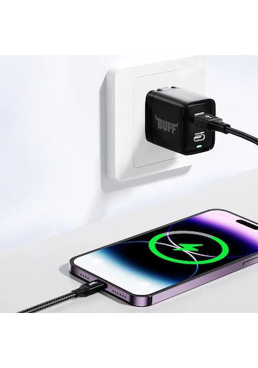 Buff Bl71 Usb Lightning 2.4a 1.2m Data Ve Şarj Kablosu Siyah