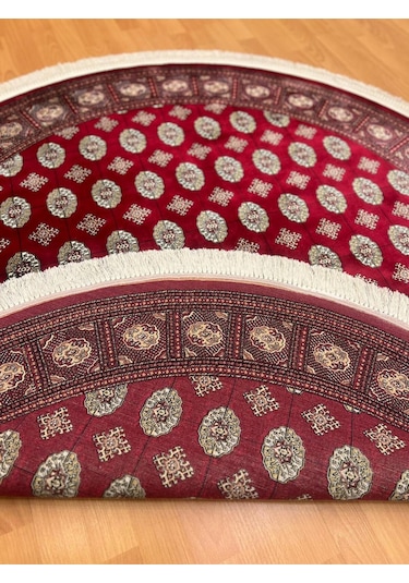 Buhara 160 X 160 Yuvarlak İpek Halı Kırmızı
