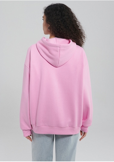 Mavi - Mavi Logo Baskılı Kapüşonlu Pembe Sweatshirt 1600361-71038 Pembe