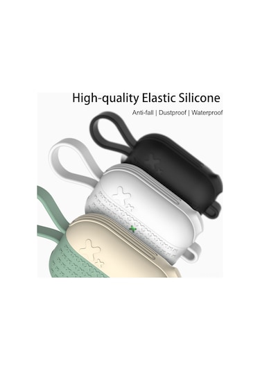 Honmex Airpods Uyumlu Pro İçin Silikon Korumalı Depolama Kutusu - Su Geçirmez, Darbeye Dayanıklı, Şarj Portu Erişimi Kolay - Siyah Airpods Uyumlu Dahil Değil Diğer