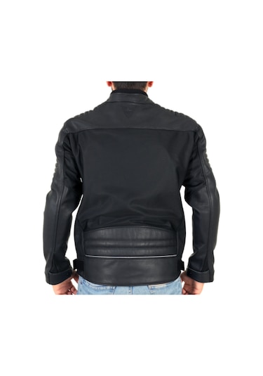 Venom Motosiklet Montu Deri Siyah Blade Fileli Motorcu Ceketi