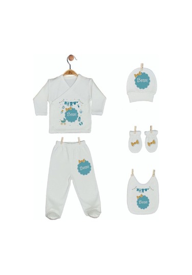 Pia Baby Gl 1905-05 İsme Özel Beşli Zıbın Set Krem