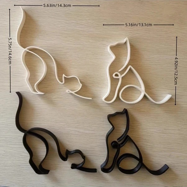 Trendooze Sunshine022 Pembe Minimalist Kedi Figuru Sanat Serisi Noel Cadılar Bayramı Ev Dekor Koleksiyon