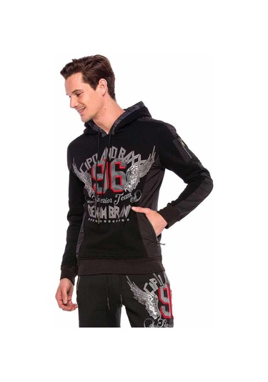 Cipo & Baxx Cl358 Baskılı Nakışlı Kapşonlu Kapşonlu Sweat L 001