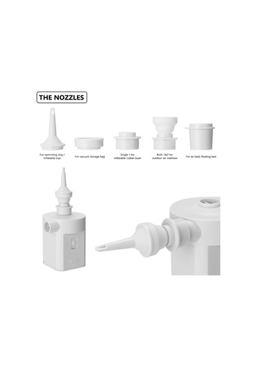 Yaozixa Ev Elektrikli Hava Pompa, Usb İle Çalışır, 4 Farklı Uçlu, Hızlı Ve Güvenli, Beyaz, Taşınabilir, Abs Malzeme, 800pa Basınçlı, Mini Boyutlu