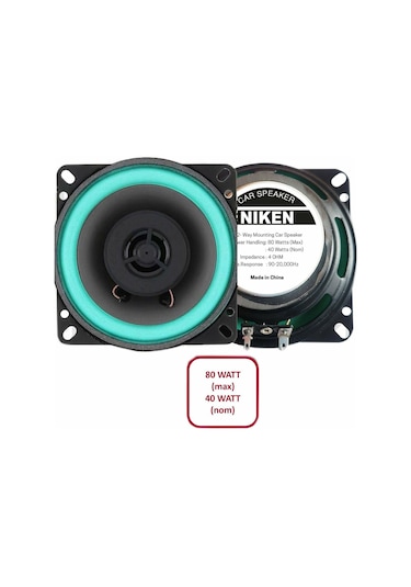 Araç Hoparlörü Kolon 10Cm 4Inc 80Watt Niken 2 Adet