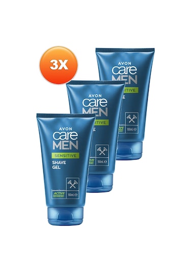 Avon Care Men Sensitive Papatya Ve Aloe Özü İçeren Tıraş Jeli 3 x 150 ML