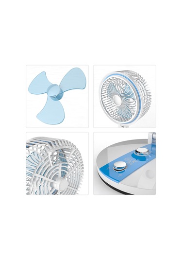 Ruicoo "taşınabilir Usb Şarjlı Fan & Gece Lambası - Ayarlanabilir Hız Ve Parlaklık" Mavi