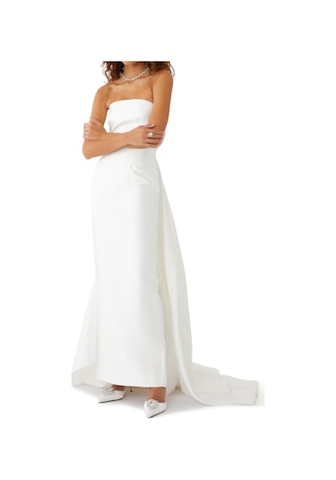 Solace London Imani Maxi Elbise - Renk Krem
