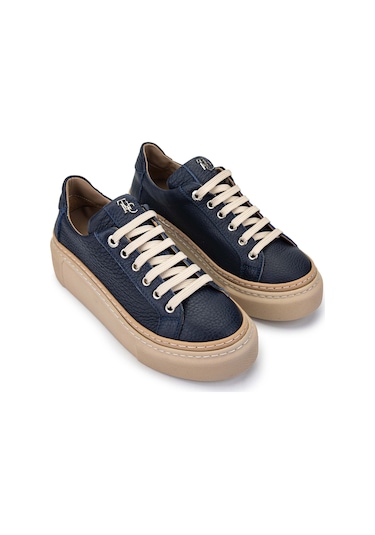 Tamer Tanca Kadın Hakiki Deri Lacivert Sneakers & Spor Ayakkabı 937 5022-09 Bn Ayk Y23 Lacı Floter Lacivert