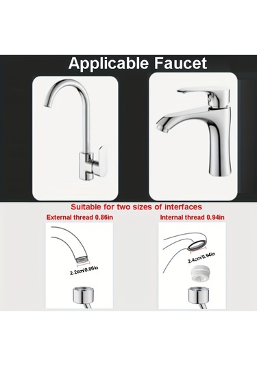 1080 Derece Dönebilen Musluk Aeratoru - Sıçramaya Karşı Koruyucu, Mutfak & Banyo İçin Mekanik Kol Tasarımı