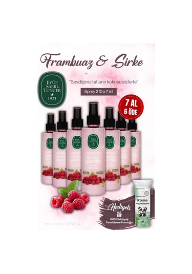 7 Al 6 Öde Eyüp Sabri Tuncer 210 Ml Sirke Frambuaz Sprey Ve Rosıe Makyaj Pamuğu