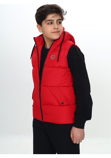 Toontoy Erkek Çocuk Göğsü Armalı Şişme Yelek Kırmızı