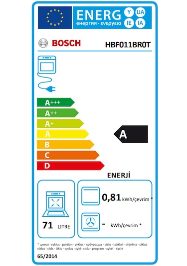 Bosch Serie 2 HBF011BR0T 71 LT Ankastre Fırın
