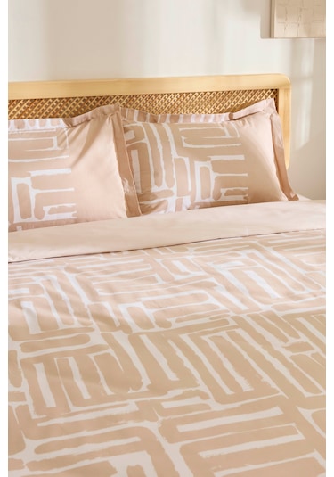 Kaşmir Home Mosy %100 Pamuk Çift Kişilik Nevresim Takımı Bej Bej