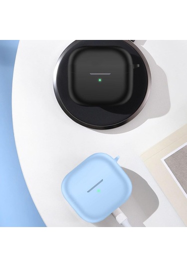 Huawei Freeclip 2 Kulaklık Uyumlu Mat Silikon Kılıf + Kanca Siyah