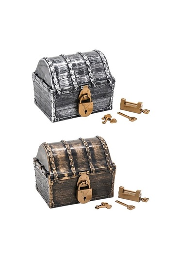 Pazly Sandığı Oyuncak Korsan Homyl Hazine Çocuklar Bronz Antik Cx