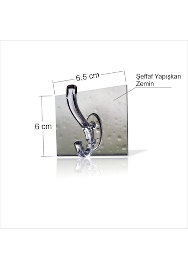 Büyük 35 Cm 5li Yapıştırma Ev Ofis Ibanyo Wc Tuvalet Askısı Askı Şeffaf