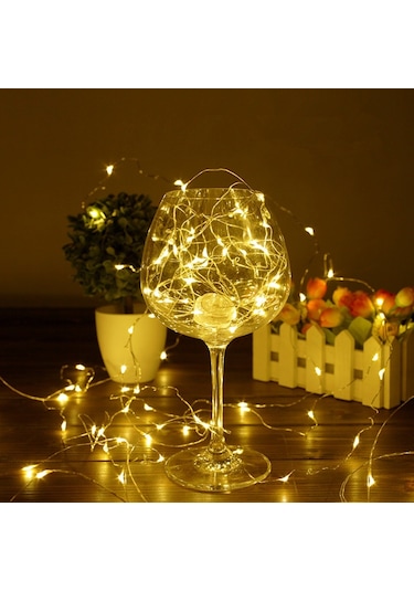 Yılbaşı Pilli Işık Süsü Led Lamba Dekorasyon Aydınlatma 20 Led Sarı