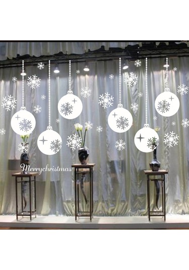 Gajeena Noel Dekorasyonu Pvc Duvar Sticker - Geri Çekilebilir Pencere Cam Aksesuarı M-122 Diğer