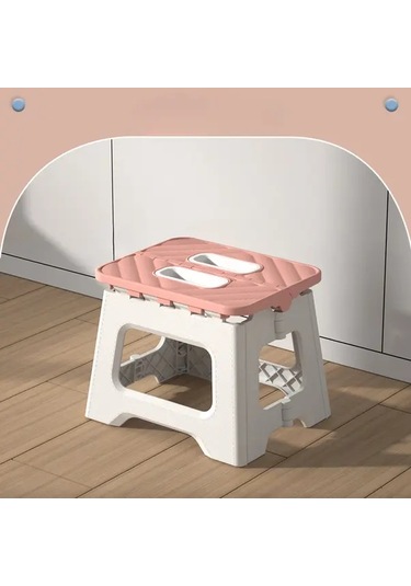 Elmpaly Gri Katlanır Tabure - Taşınabilir, Kaymaz, Sapı Olan Kompakt Step Tabure Gri