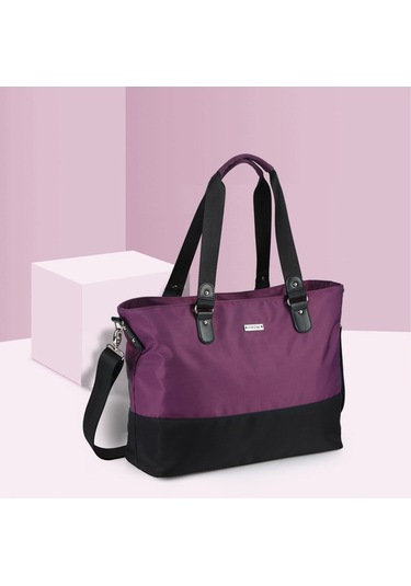 Novahub Moveevo Ada Tote Anne Çantası: Omuz Askılı, Alt Değiştirme Pedi + Bebek Arabası Askı Kayışı İçeren Çok Amaçlı Çanta Mor