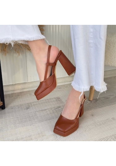 Mety Taba Cilt Topuklu Ayakkabı Çok Renkli