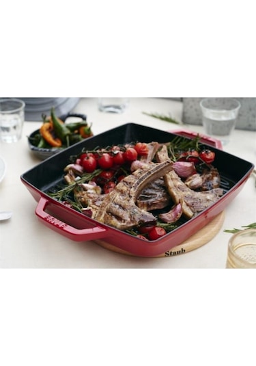 Staub La Cocotte Izgara Tava | Döküm Demir | 33 CM | Kiraz