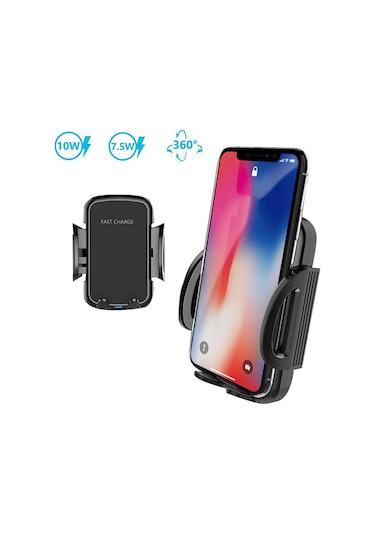 İphone İçin Samsung İçin 10w Kablosuz Hızlı Şarj Cihazı Araç Montajlı Telefon Tutucu