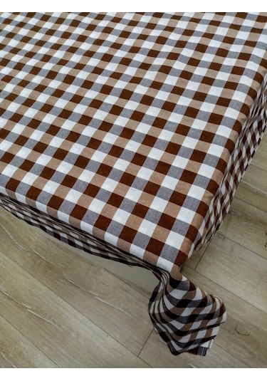 Hayat Home Kahve Renk Kareli Mutfak Masa Örtüsü Sofra Örtüsü