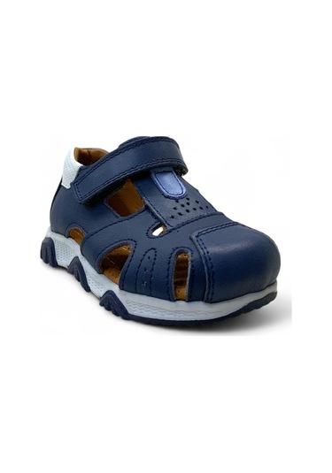 189 Bebek Deri Korseli Sandalet Lacivert