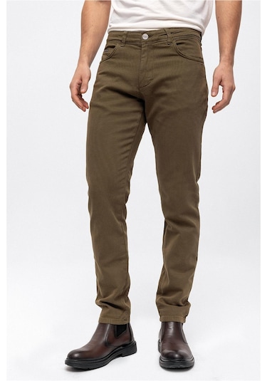 Back And Bond Haki Dokuma 5 Cep Slim Fit Pantolon Haki