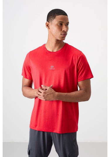 Tommy Life Kırmızı Polyester Jakarlı İnce Esnek Standart Fit Erkek T-shirt - 88397ızı 001